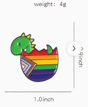 Cute Dino T-Rex Progress Pride Pin