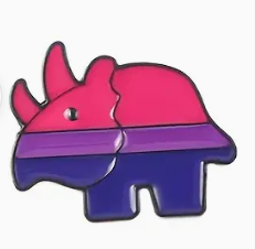 Cute Dino Bisexual Pride Pin